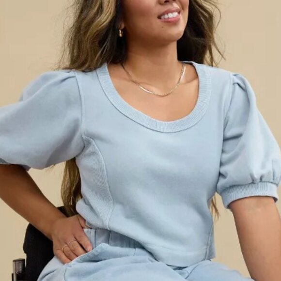 Aerie Tops - Aerie Seams Right Short Sleeve Sweatshirt